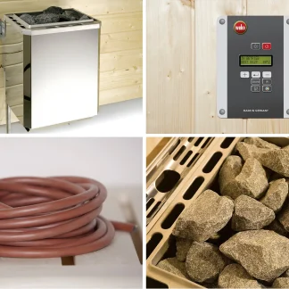 weka Premium Massivholz-Sauna Bergen Gr. 1 Sparset 7,5 kw OS