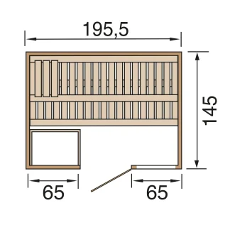 Weka Massivholzsauna Bergen 1 mit Glastür und Fenster