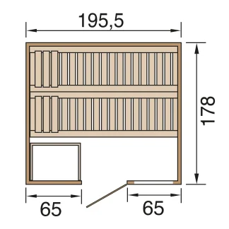 Weka Massivholzsauna Bergen 1.8 mit Glastür und Fenster