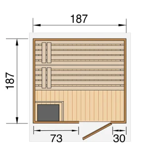 weka Saunahaus NAANTALI Sparset 90 kW OS