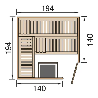 Weka Element-Ecksauna Varberg 3 GT BioS mit Glastür