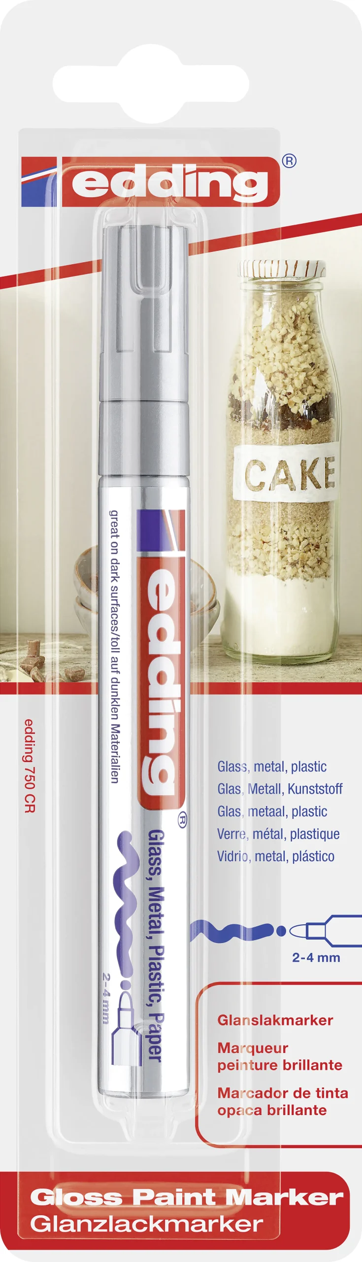 edding 750 gloss paint marker silber