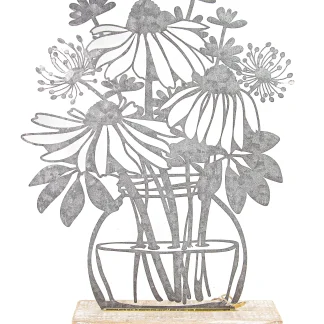 Riffelmacher Dekoaufsteller Blumen aus Metall 26,5 x 5 x 35,5 cm
