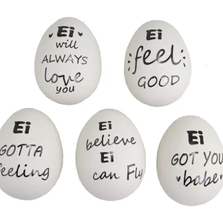 Riffelmacher Ei mit Schrift 5 Motive 9 x 7 x 6,5 cm