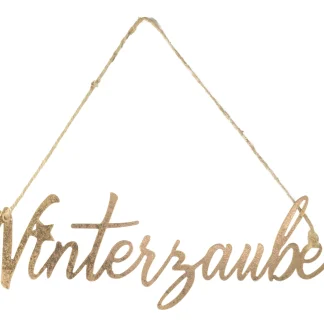 Riffelmacher Schriftzug Winterzauber aus Metall 35 x 0,1 x 10 cm gold