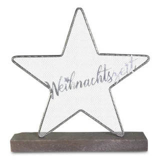 Riffelmacher Stern Weihnachtszeit auf Sockel 29.5 x 5 x 32 cm silber