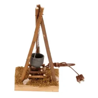 Riffelmacher Krippenzubehör Lagerfeuer mit Licht 15 cm