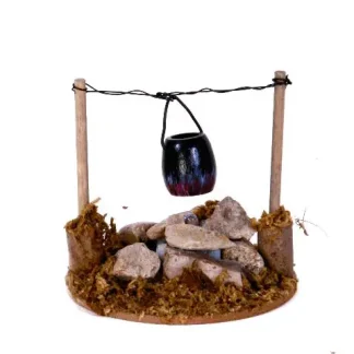 Riffelmacher Krippenzubehör Feuerstelle mit Kessel, mit LED-Beleuchtung