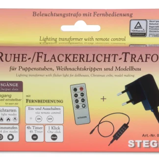 Riffelmacher Ruhe Flacker-Trafo mit Fernbedienung/Timer 5 Ausgänge