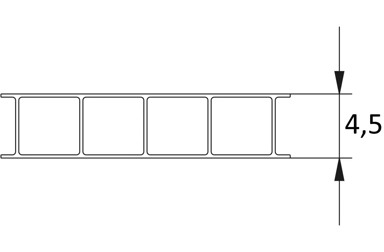Gutta Polycarbonat-Doppelstegplatte 150 x 70 cm 4,5 mm klar