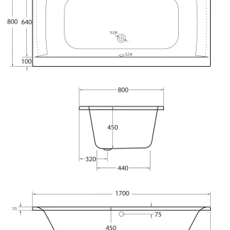 Ottofond Whirlpool-Komplettset Rosa 170 x 80 cm weiß