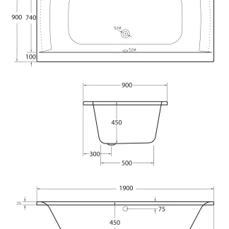 Ottofond Whirlpool-Komplettset Rosa 190 x 90 cm weiß