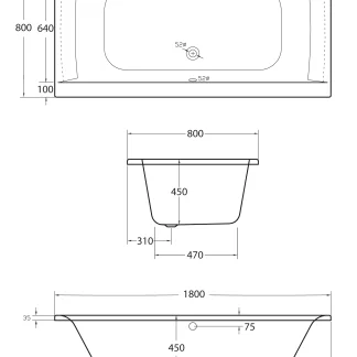 Ottofond Whirlpool-Badewannen-Komplettset Rosa 180 cm mit Armatur S2000