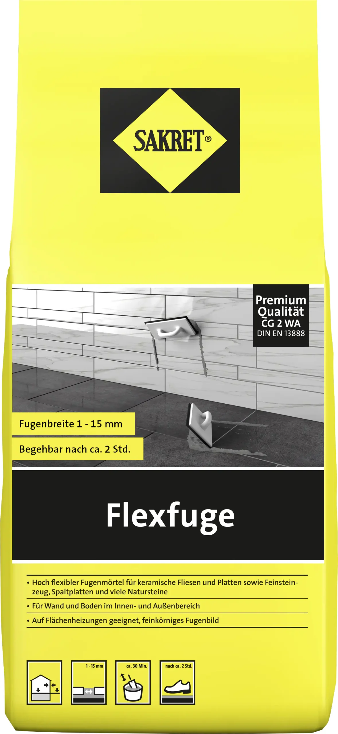 Sakret Flexfuge 1 - 15 mm wenge 1 kg