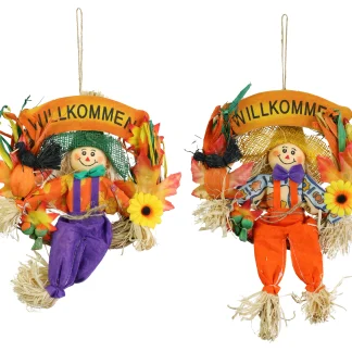 Herbstkranz "Willkommen" aus Holz und Stroh Ø 25 cm