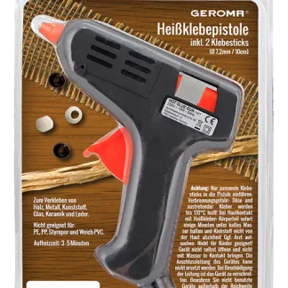 Heißklebepistole schwarz orange 10 Watt für 7,2 mm Klebesticks
