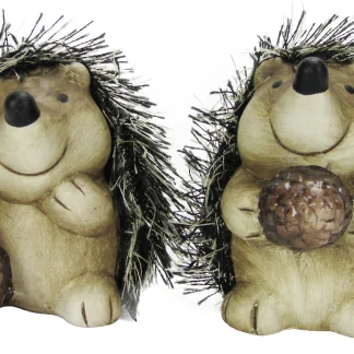 Dekofigur Igel aus Keramik und Stoff 7,5 cm