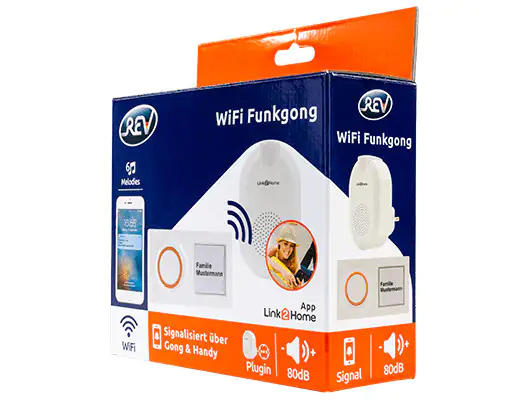 Link2Home WiFi Funk-Gong 6 Melodien, Appfähig