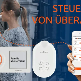 Link2Home WiFi Funk-Gong edelstahl, Appfähig