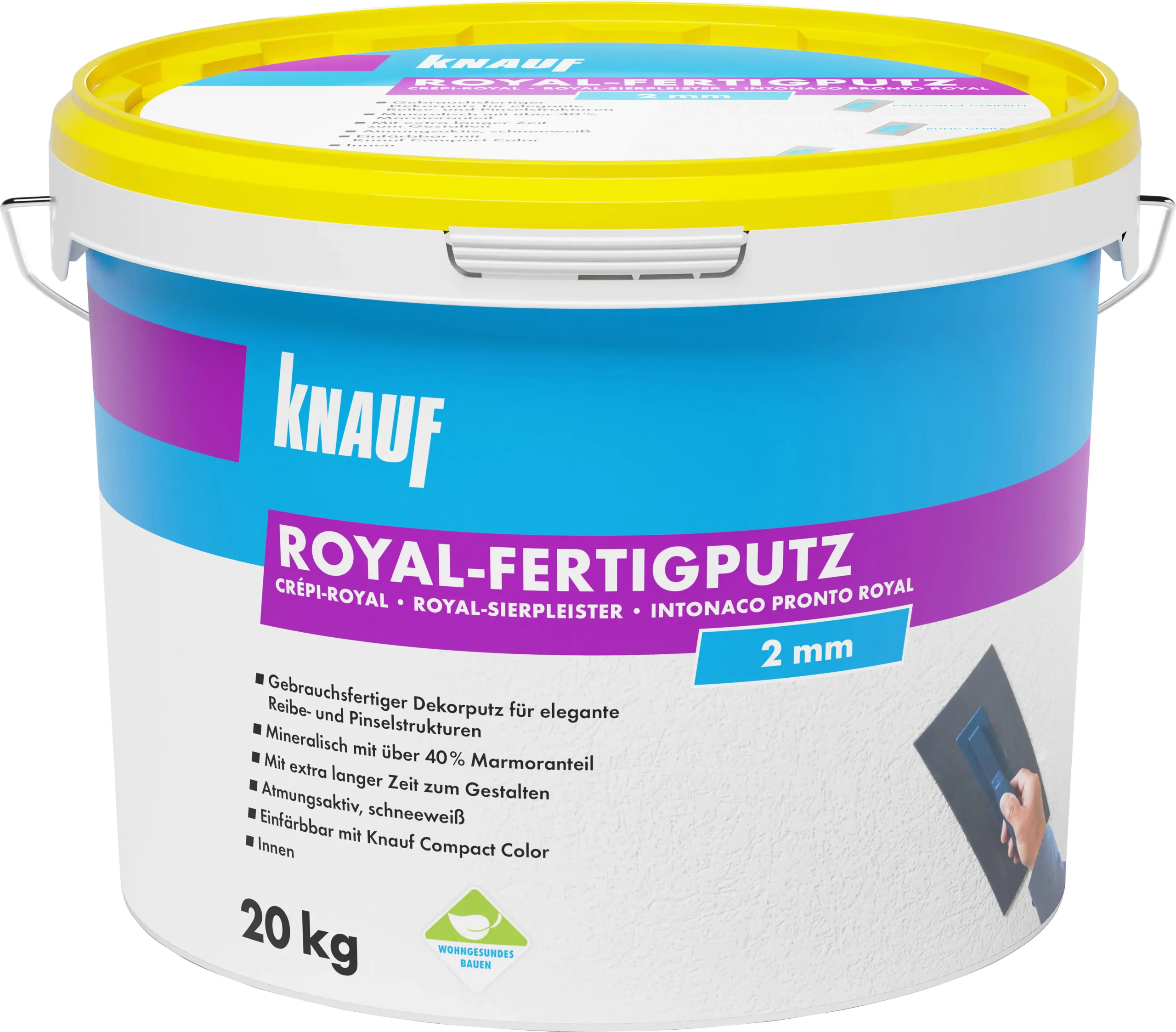Knauf Royal-Fertigputz 20 kg 2,0 mm Körnung, schneeweiß