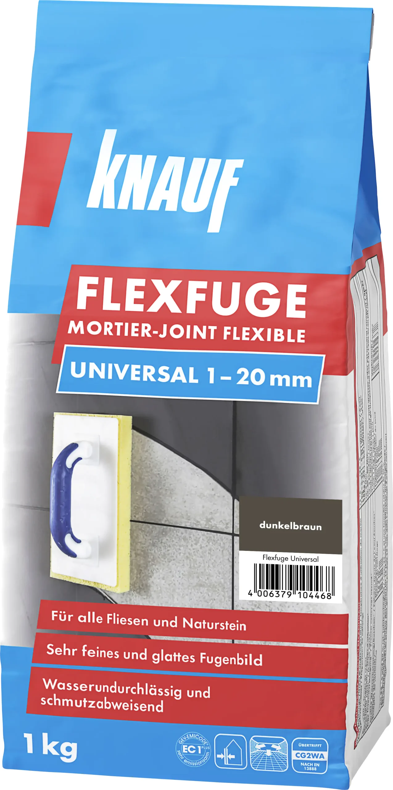 Knauf Fugenmörtel Flexfuge Universal 1 - 20 mm dunkelbraun 1 kg