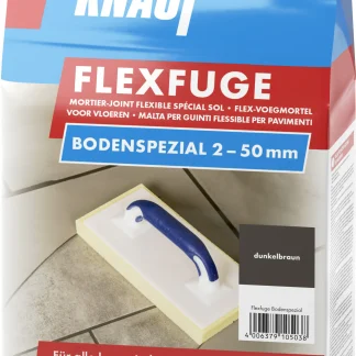 Knauf Fugenmörtel Flexfuge Bodenspezial 2 - 50 mm dunkelbraun 5 kg
