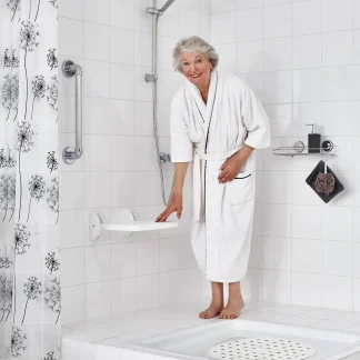 Ridder Duschklappsitz Max weiß Sitzfläche 36 x 25 cm Belastbar bis maximal 125 kg