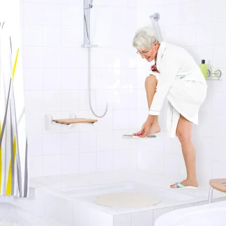 Ridder Fußstütze Lex S, chromfarben glänzend, mit rutschhemmender Fläche, Edelstahl