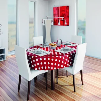 d-c-table® Tischdecke Manhattan Venita 150 cm rund, rot
