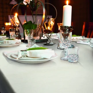 d-c-table® Tischläufer Venezia Mirango 40 x 140 cm, cremeweiß