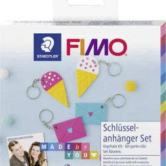 Glorex FIMO DIY Set Schlüsselanhänger 4 x 25 g