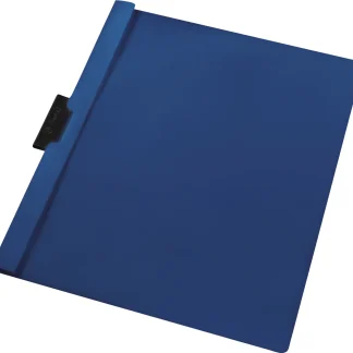 herlitz Klemmhefter A4 PVC blau 30 Blatt Vorderdeckel tr Metallclip