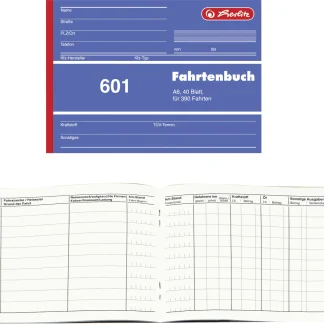 herlitz Fahrtenbuch A6 601 40 Blatt FSC
