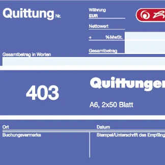 herlitz Quittungsblock A6 403 2x50 Blatt
