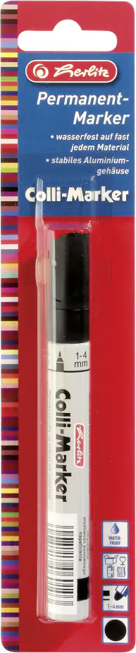herlitz Permanentmarker Colli 1-4 mm schwarz, wasserfest