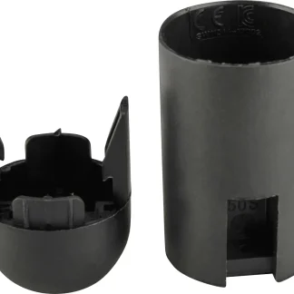 Lampen-Fassung Glattmantel E 14, schwarz