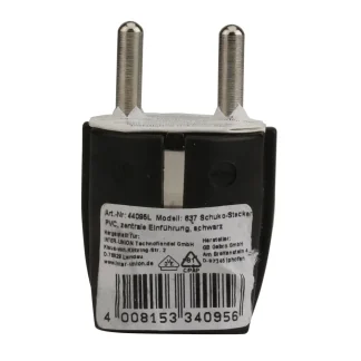 Schutzkontakt-Stecker ohne Knickschutz schwarz