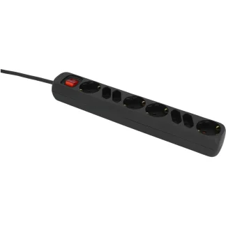 Unitec Steckdosenleiste 4+4-fach 1,4m mit Schalter, schwarz