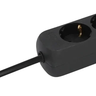 Unitec Steckdosenleiste 3-fach 1,4m mit Berührungsschutz, schwarz