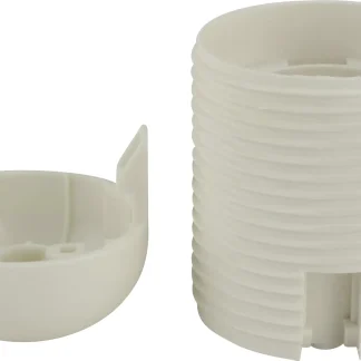 Lampen-Fassung Außengewindemantel E 27, weiß