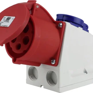 PCE CEE-Kombi-Wandsteckdose 1xSchutzkontakt 1xCEE 32A rot