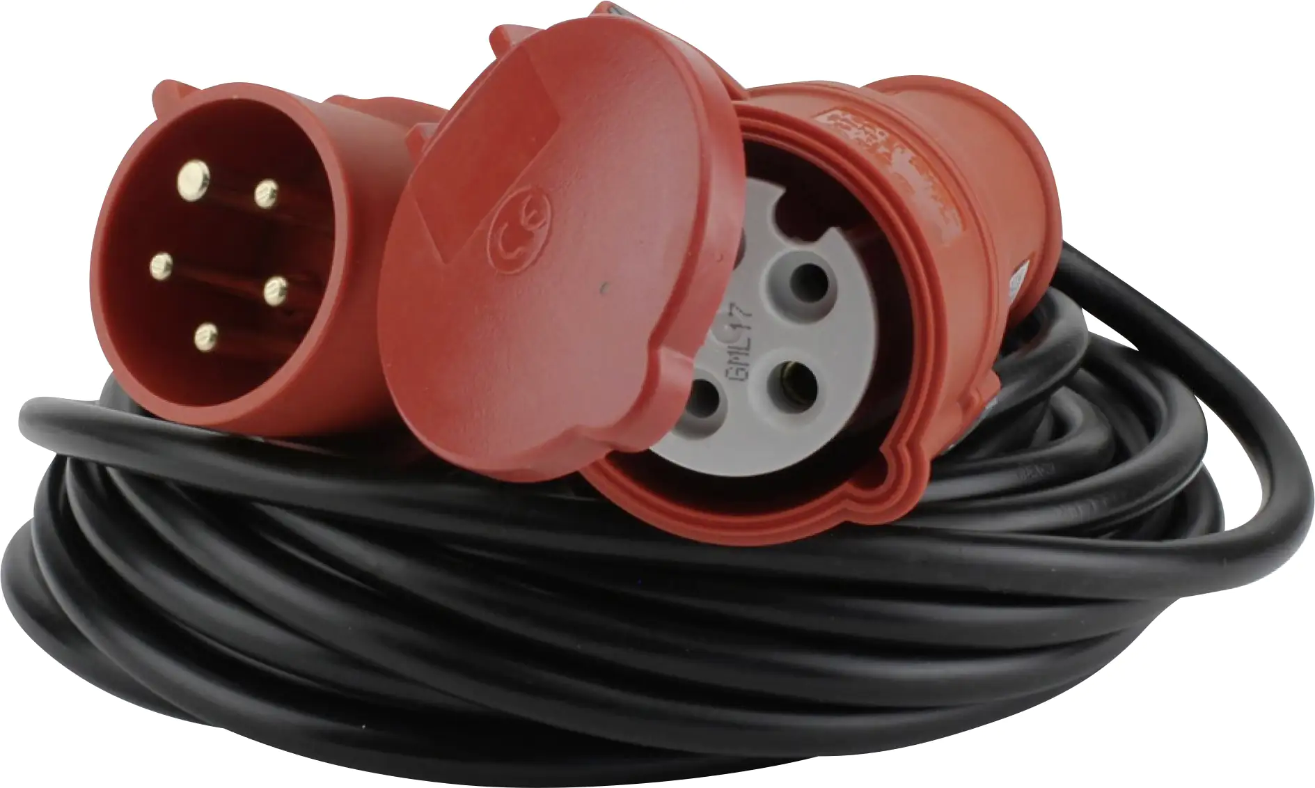 CEE-Verlängerung 5-polig 16A H05VV-F5G1,5 10m rot