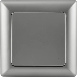 Unitec Aus-Wechselschalter mit Rahmen silber, Serie Genua