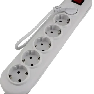 Unitec Steckdosenleiste 6-fach 2m mit Berührungsschutz, weiß, WhiteLine