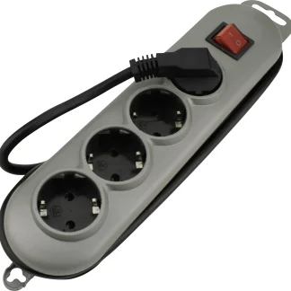 Unitec Steckdosenleiste 4-fach 2m mit Berührungsschutz, silber SilverLine