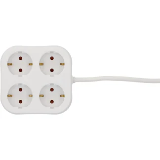 Unitec Steckdosenleiste 4-fach 1,4m quadratisch, weiß