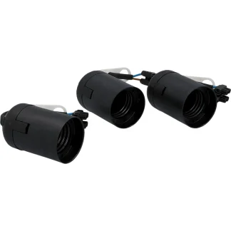 Renovier-Fassung E 27, schwarz, 3er Pack