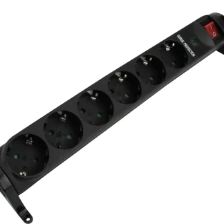 Unitec Steckdosenleiste 6-fach 1,4m Überspannungsschutz, schwarz