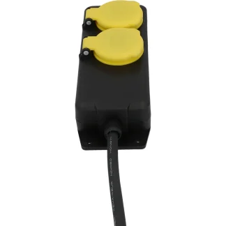 Unitec Steckdosenleiste 2-fach 1,4m für Außen, schwarz gelb