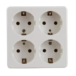 Unitec Steckdosenleiste 4-fach ohne Kabel Berührungsschutz, weiß